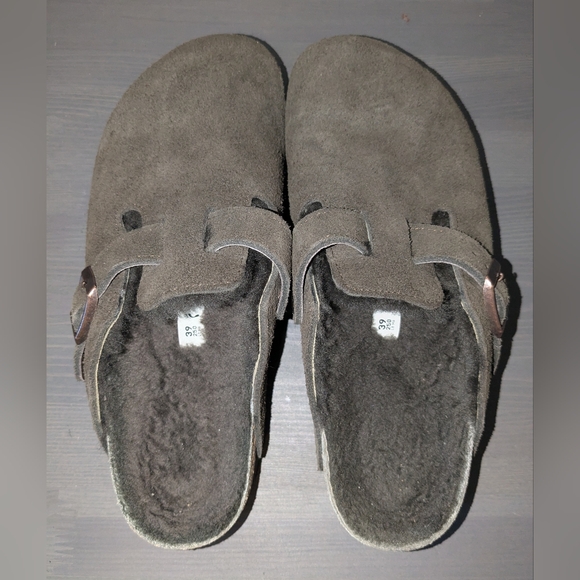 Boston Shearling Suede Leather Birkenstock - Mocha! EU size 39 - US 8 - Picture 2 of 6